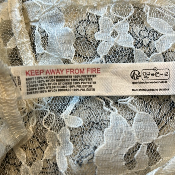 NWT Anthropologie Fem Romantic Coquette Embroidered Mesh Lace Ivory Cami Top S - Picture 12 of 12